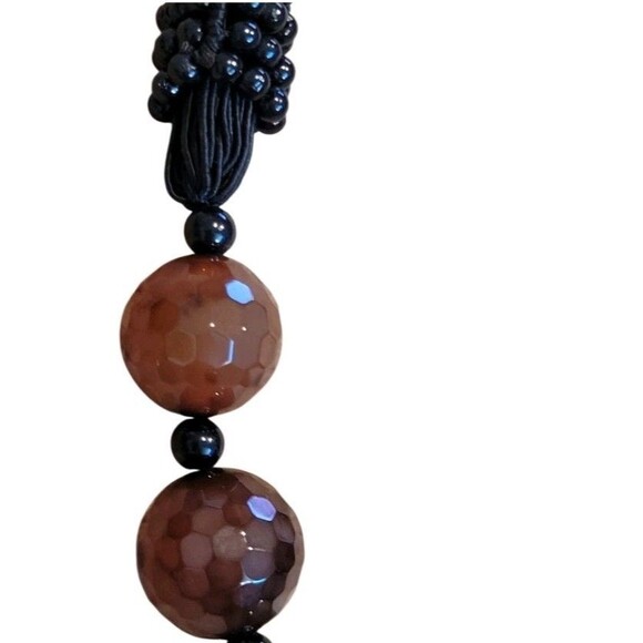 Chunky Boho Polished Multi Facteted  Natural Stone Beaded 20" Necklace - Picture 4 of 7